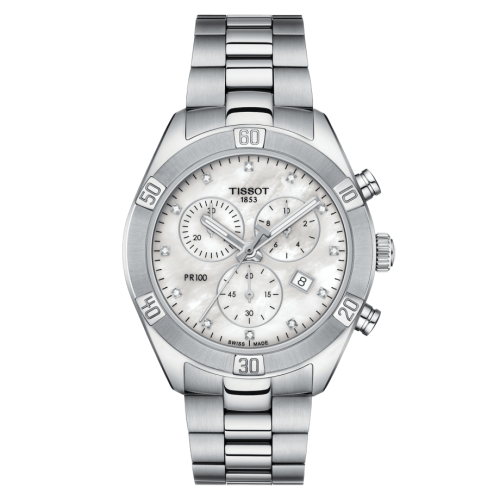 Tissot PR 100 Sport Chic Chronograph 38 Stainless Steel / MOP / Bracelet